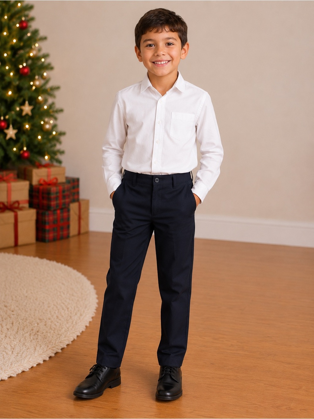 Top mark • NWT Boys Navy Dress Pants - Classic Kids Bottoms made in Canada